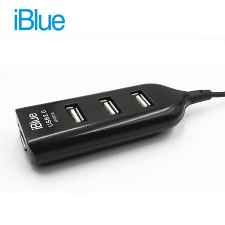 HUB USB IBLUE 4 PORT 2.0 BLACK (PN 52054-BK)